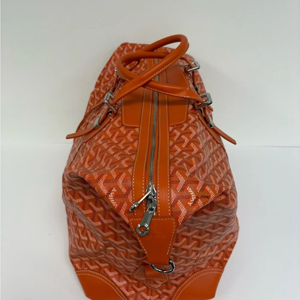 Goyard Orange Patterned Duffel with Leather Trim - Picture 3 of 4